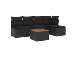 Garden Sofa Set, Garden Sofa Sets Vidaxl Preto Rattan / Vime (n/a)