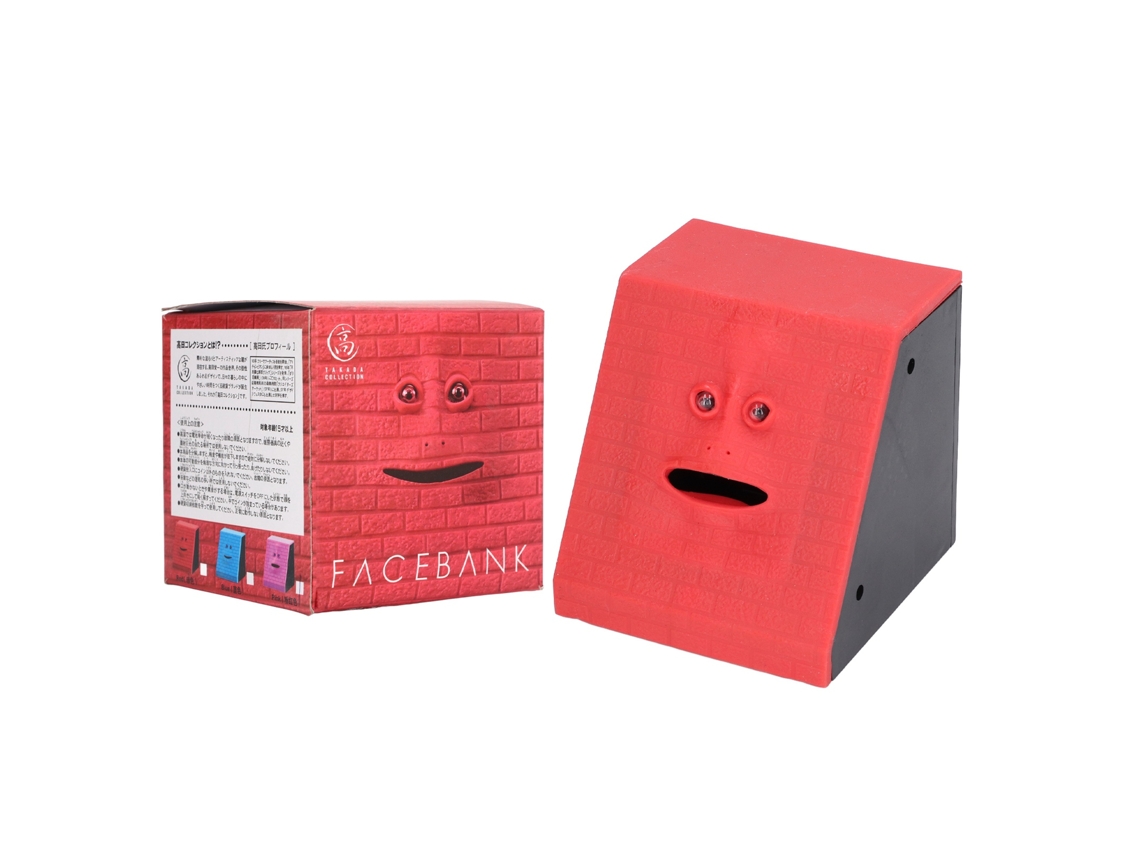 Cofrinho Facial Face Bank Ingestão Automática De Moedas Brinquedo Presente Para Crianças Vermelho