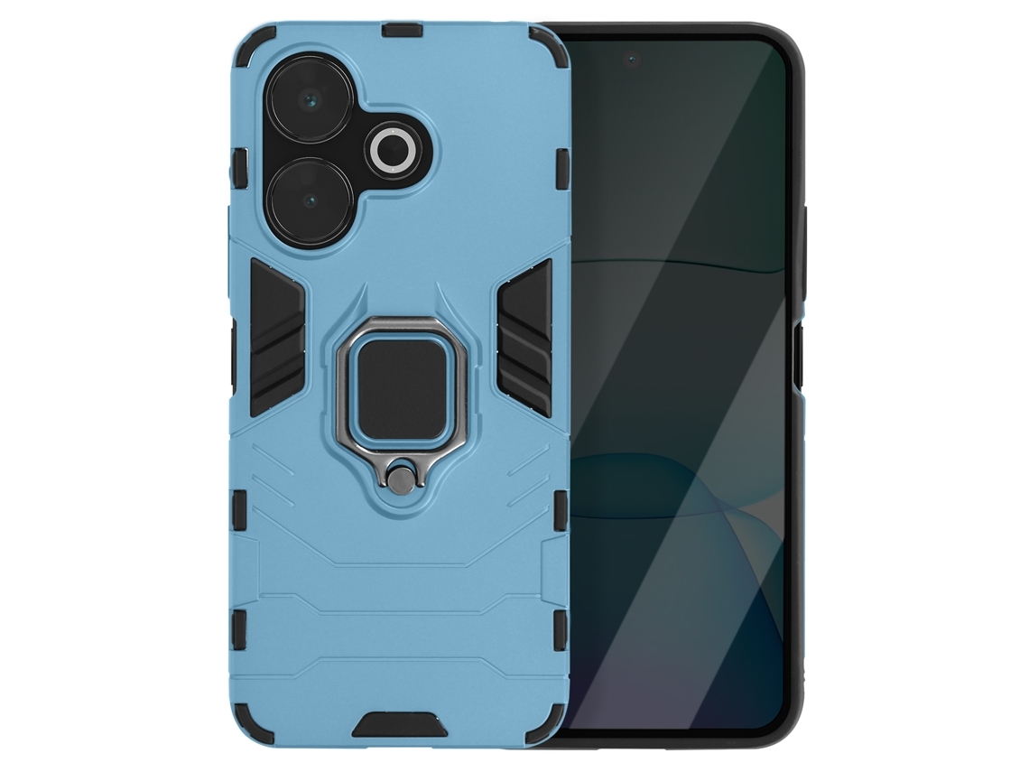 Capa Hybrid Shockproof Anel Para Xiaomi Redmi 13 Acrílico Com Anel De Suporte Azul
