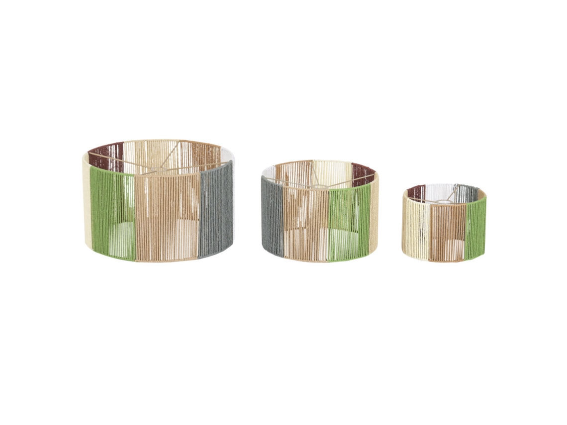 Conjunto de 3 Abajures de Fibra com Base, Medindo 52,5 X 52,5 X 30,5 Cm. ALEXANDRA HOUSE LIVING