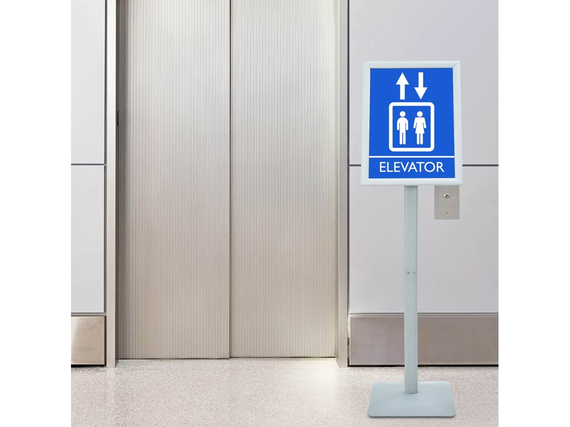 Vidaxl Suporte De Pôster Pedestal Prateado 32,5 X 27 X 126 Cm