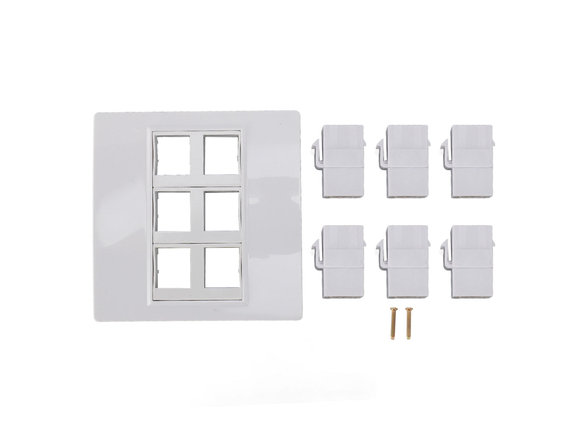 Placa de parede Keystone 6 portas interface multimídia 4K 3840x2160 60Hz com Marca