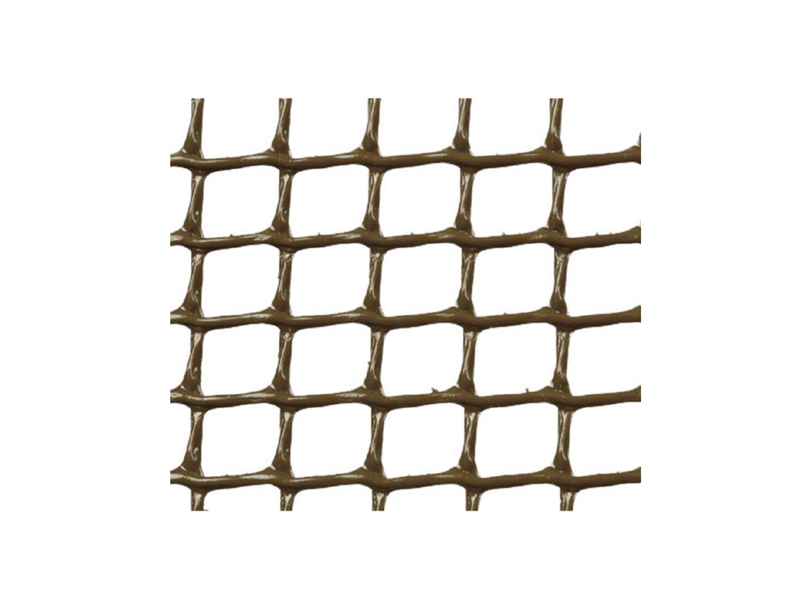 MALHA PLÁSTICA QUADRADA 0,5x0,5 cm CASTANHO 1x25 m