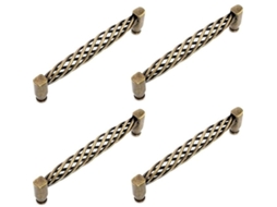Conjunto de 4 puxadores vintage vazados para portas de cozinha, bronze/128mm X001