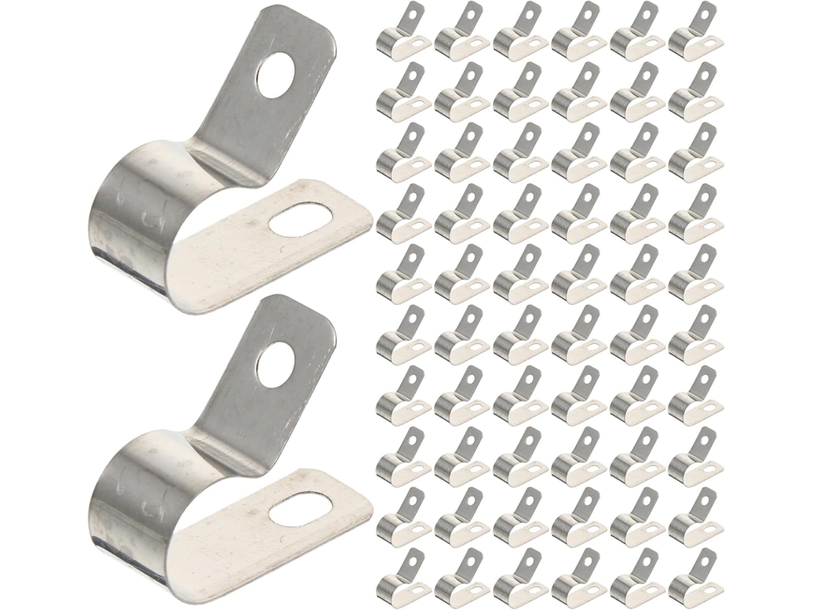 Pacote com 200 Clipes Elétricos R10 em Aço Inoxidável, Clipes Metálicos para Fixação de Cabos e Conexões. SFUSHOS