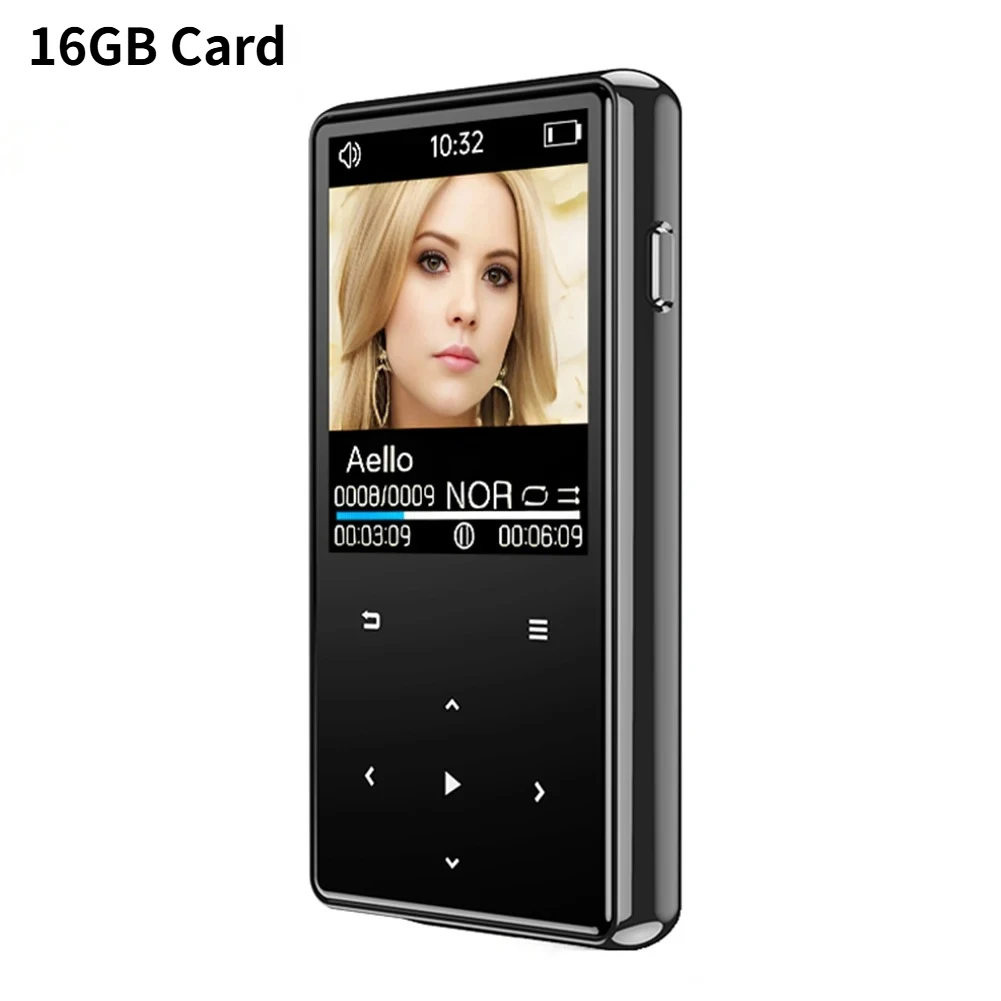 Leitor De Mp3 (16 Gb), Compatível Com Bluetooth, Estéreo 5.0, Tela De 1,8 Polegadas, Rádio Fm, Função De Gravação.