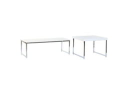 Conjunto de 2 Mesas de Centro, Aço e Mdf Branco ALEXANDRA HOUSE LIVING (110x48x45cm)
