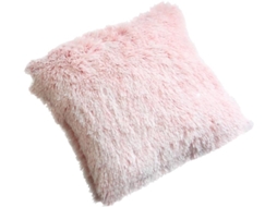Capa de Almofada Pelúcia Rosa Decorativa para Sofá, 50x50cm, Cama e Sala Estar. CHABERLU