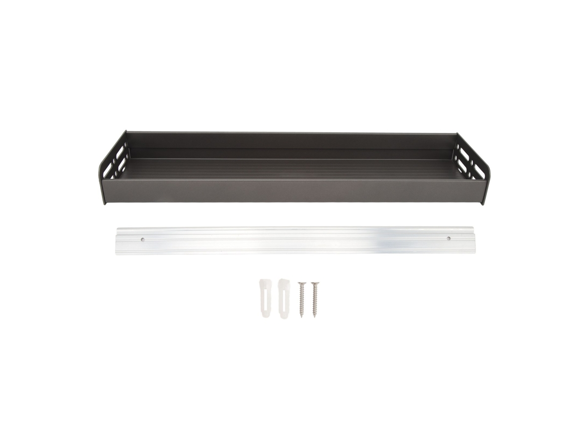 Rack de Temperos de Parede, Cinza, 50 Cm, Organizador Multifuncional Prateleira Para Cozinha E Banheiro