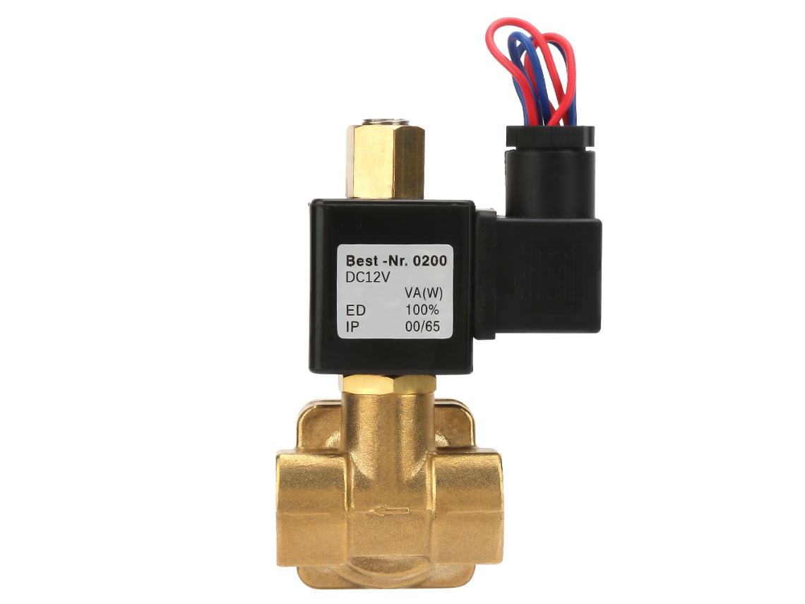 Válvula Solenoide Eléctrica De Latón Abierta Normalmente Para Agua Aire 0-1.6mpa (dc12v) G1/2''