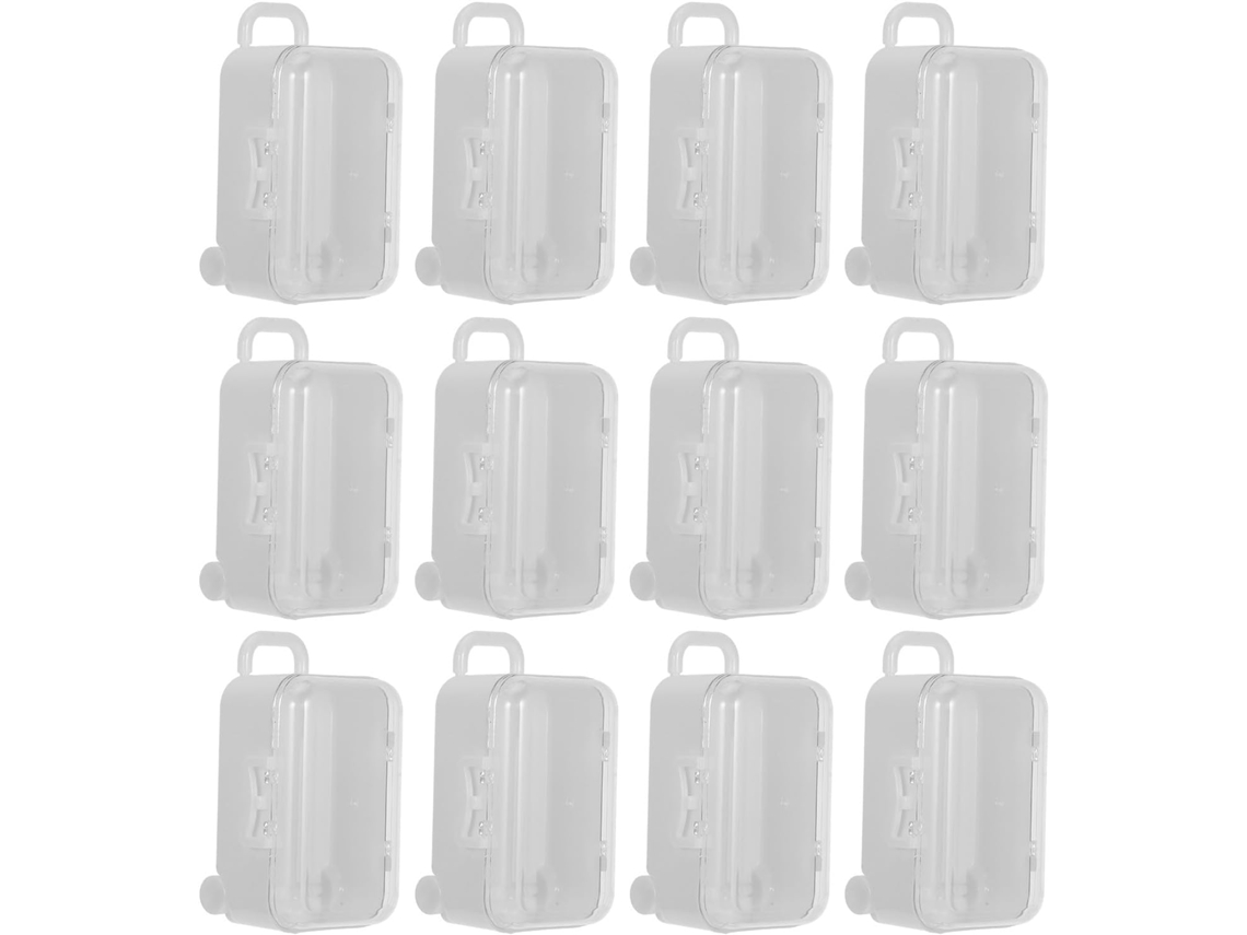 Caixa De Doces Transparente, Pequena Mala, Cor Clara, 12 Unidades, Design Criativo Para Decoração De Festas Casamento E
