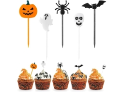 Palitos decorativos de Halloween para cupcakes, pacote com 20 unidades