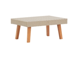 Vidaxl Mesa De Centro Para Jardim Vime Pe Bege