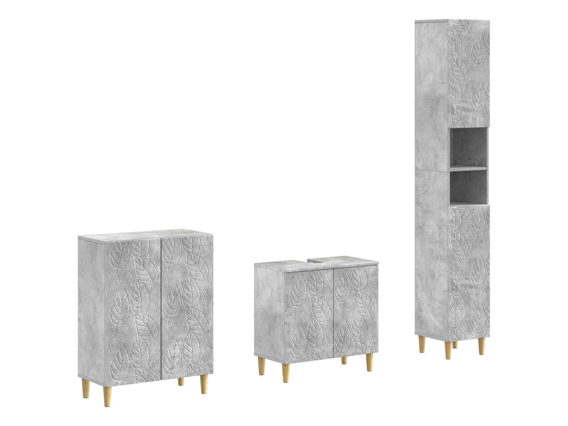 Vidaxl Conjunto De Armários Para Banheiro Com 3 Peças Delft