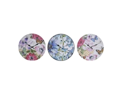 Relógio De Parede DKD HOME DECOR Madeira Multicolorido (3 Unidades - 34x4x34cm)