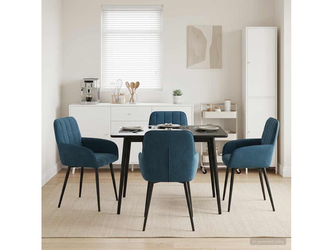 Vidaxl Cadeiras De Jantar 4 Unid. Veludo Azul 57 X 50 X 85 Cm
