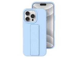 Capa De Silicone Líquido Com Suporte Oculto Para Iphone 16 Pro Max, Proteção Contra Quedas, Azul-celeste