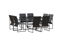 Maison Exclusive - Conjunto De Jantar Para Jardim 9 Pcs Preto Aço