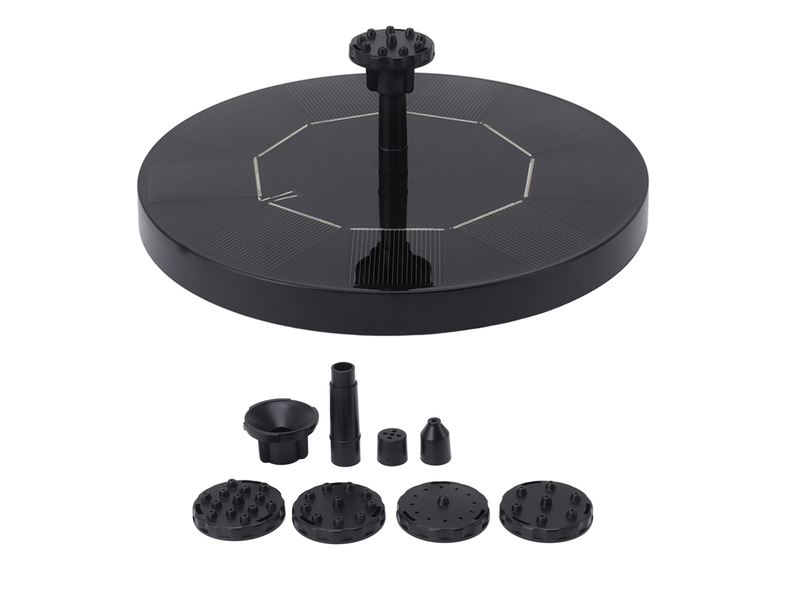 Fonte de Água Solar Flutuante 2.5w para Banhos de Pássaros Jardim Piscina