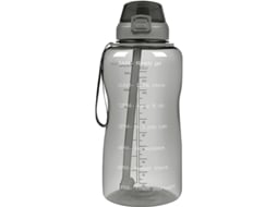 Rebe-Bottle de Água Linjou 2l Com Caneca E Tampa Antivazamento, Bpa Free Com Marcador Tempo Preto