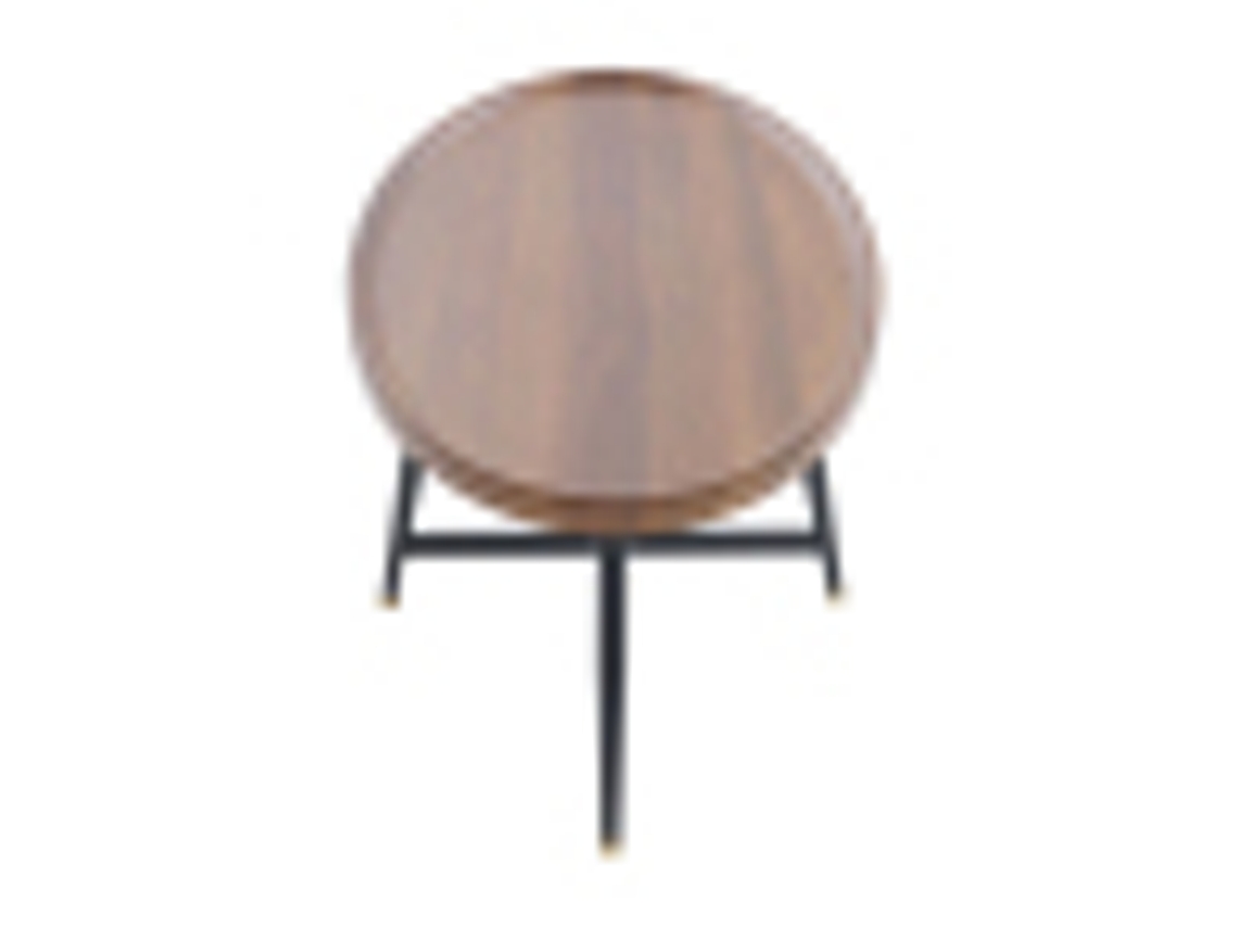 Mesa De Café Oval Nordica Madeira Rama Metal Ziwei Store