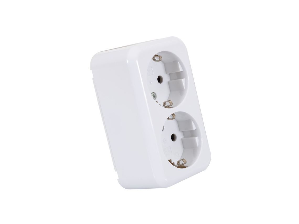 Tomada De Superfície Dupla Tipo F Schuko Branco