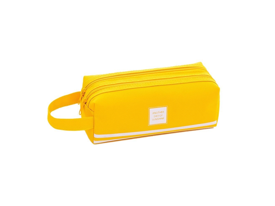 Estojo Grande Amarelo Para Lápis, Ideal Estudantes E Material De Escritório. Aquaforge