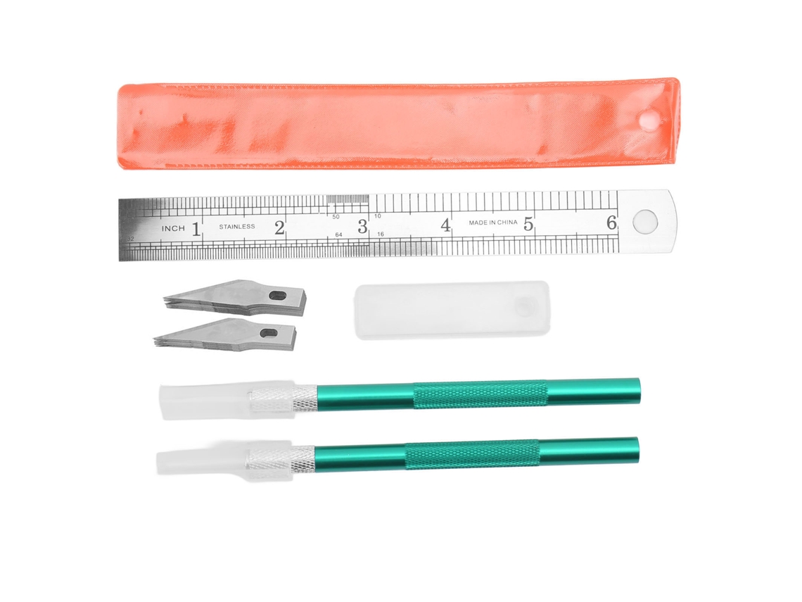 Set De Facas Exacto Com 20 Lâminas Para Manualidades Diy Arte Decoupage Ferramenta De Gravura Verde