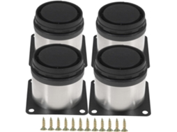 Conjunto De 4 Suportes Redondos Ajustáveis Em Aço Inoxidável Para Móveis De Cozinha E Armários.