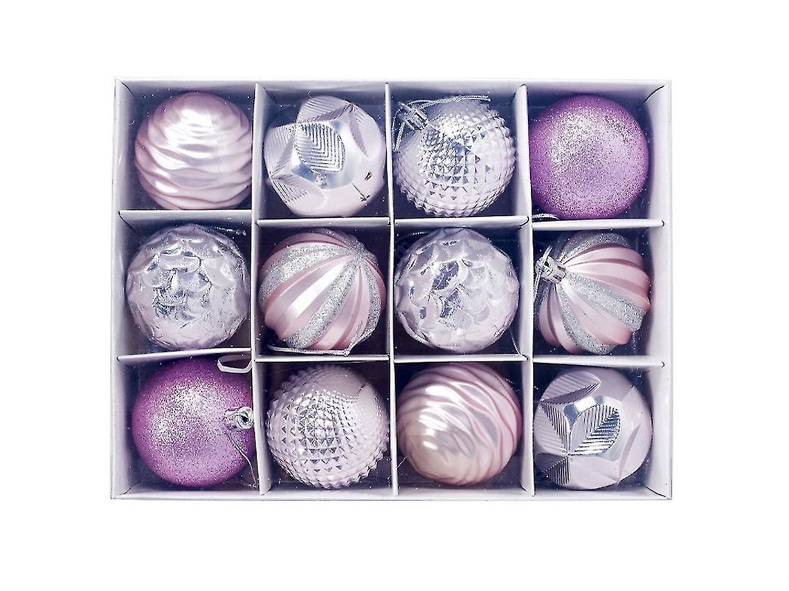 Adornos De Navidad Bolas Colgantes Para Árbol De Navidad Decoración De Hogar Fiestas Navideñas Regalos Plásticos Rosa
