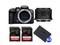 Eos R10 + Rf S 18 45mm F4.5 6.3 Is Stm + 2 Sandisk 128gb Uhs ii 300mb/s + 3 Canon Lp e17 + Ebook “20 Dicas para Fotos Que Impressionam” CANON
