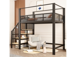 Cama Alta Metal Preto 90x200 Cm
