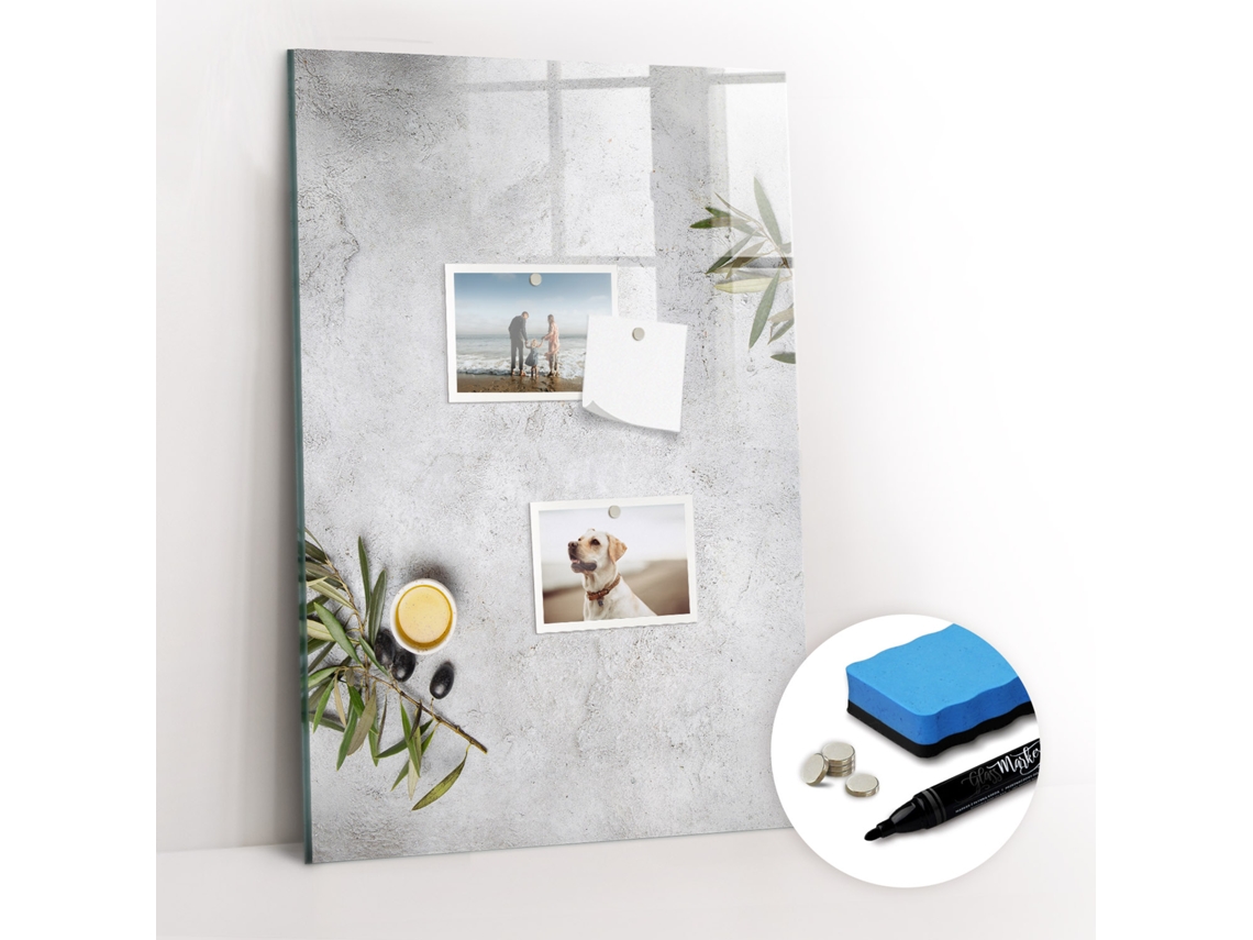 Quadro Magnético De Parede Concreto E Oliveiras Para O Corredor Espelharte (40x60 Cm)