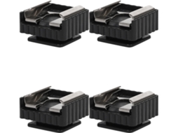 Conjunto De 4 Adaptadores De Sapata De Plástico Preto Com Rosca De 1/4".