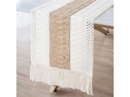 2026-runner De Mesa Macramé Natural 2025 De Juta E Algodão, Estilo Boho Com Tassels, 30x183 Cm