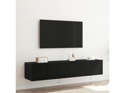 Vidaxl Armário De Tv De Parede 2 Unid. Carvalho Preto