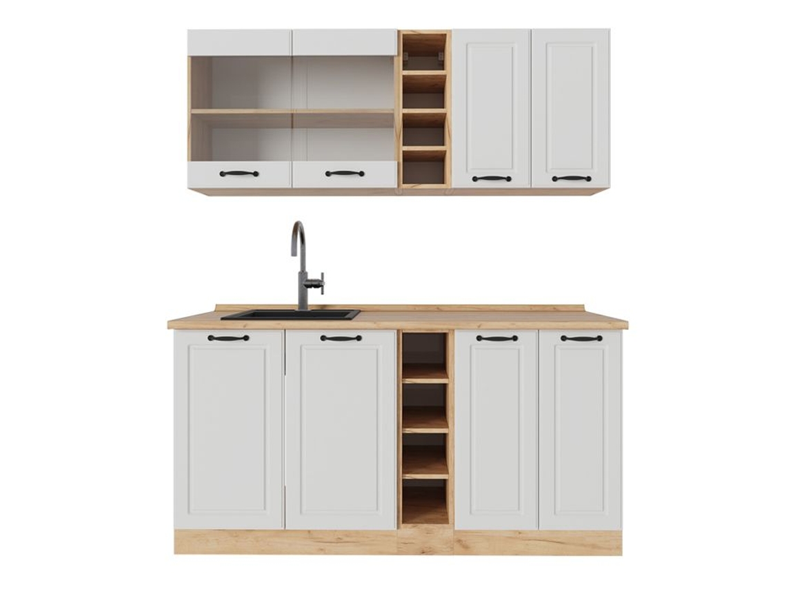 Cozinha R-Line, 160cm, PT Carvalho, Branco campagnard/Carvalho dourado, Vicco