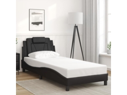 Vidaxl Estrutura De Cama Viana Sem Colchão 90x190 Cm Couro Artificial Preto
