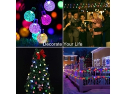 Cordão De Luzes Led, 30 Díodos, 6,4 M, Energia Solar, Resistente À Água, Para Decoração De Casa, Festas, Jardim E Eventos