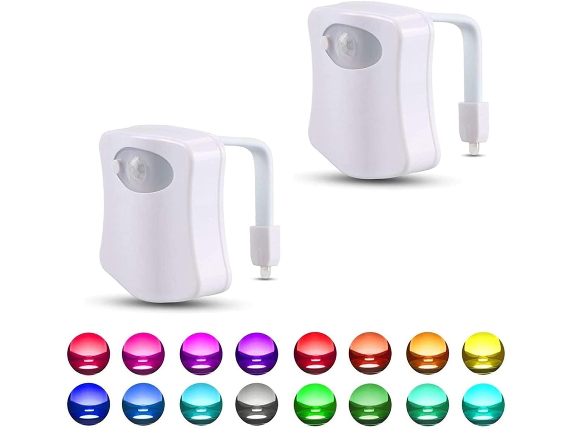 Kit com 2 Luzes Noturnas para Vaso Sanitário, Luz Led Ativada por Movimento com Função Uv, Luz Inteligente para Banheiro com 16 Cores BRILVIBERA