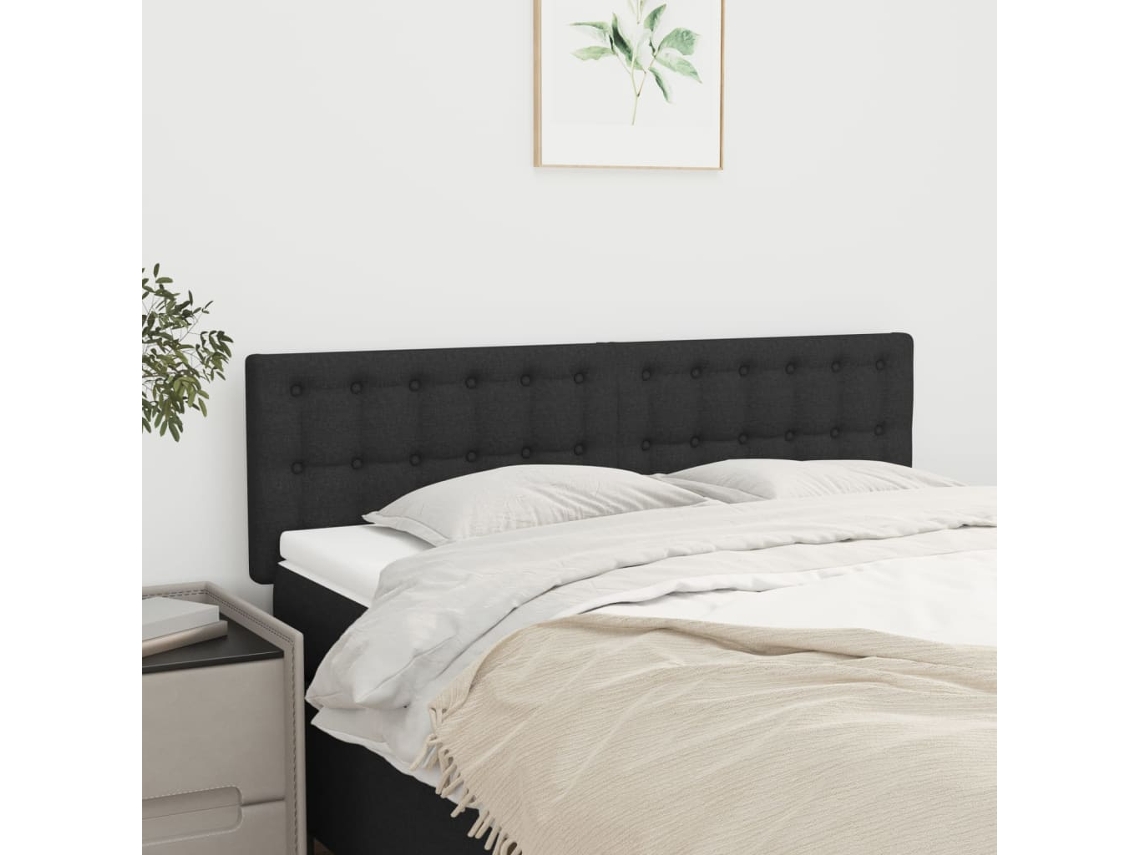 Cabecero de 2 piezas, tela, 72 x 5 x 78/88 cm, color negro