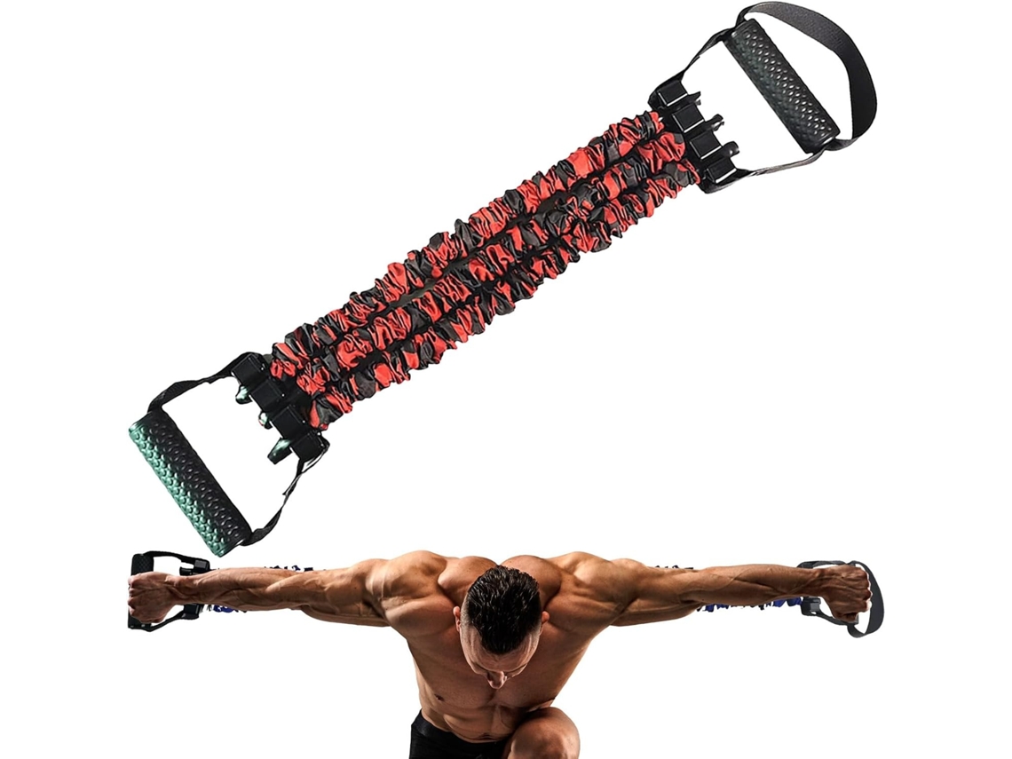 Faixa De Resistência De 3 Furos Com Alça, 3 Níveis De Resistência Ajustáveis ​​para Treinamento Muscular (75 Libras/vermelha) Gertiz