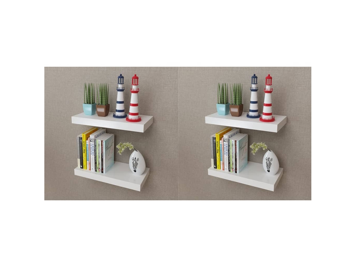 Prateleiras De Parede 4 Pcs Branco 40 Cm