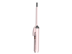 Pente De Cabelo Curvo Tourmalina Cerâmica Aquecimento Instantâneo 9mm Lcd Magro Rosa