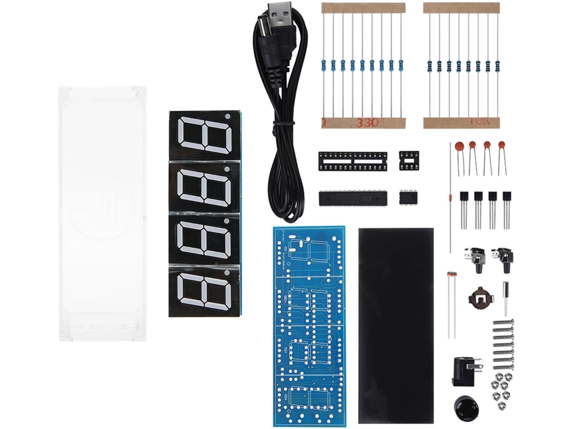 Kit De Relógio Digital Led Faça Você Mesmo Temperatura E Data