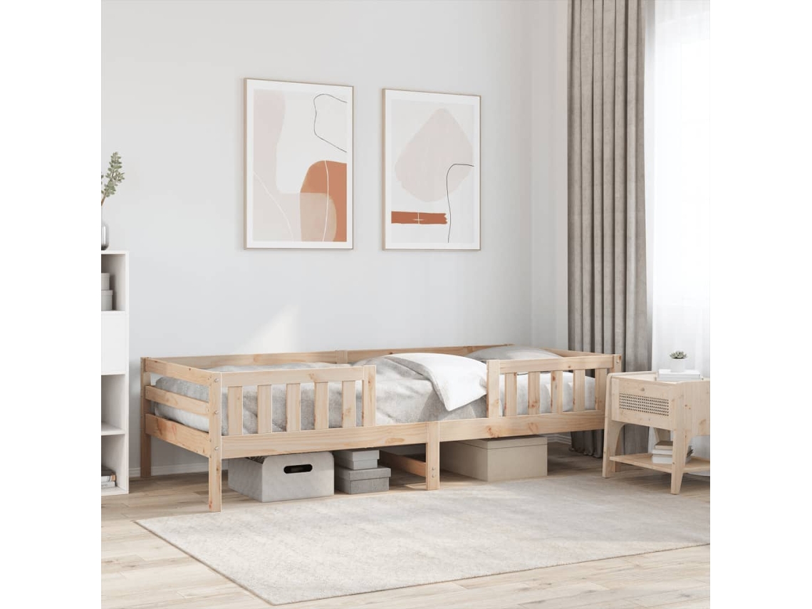 Cama Sem Colchão 90x200 Cm Madeira De Pinho Maciça