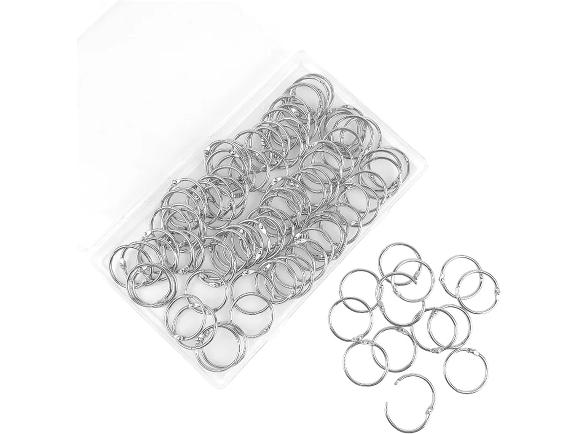 Pasta Com 300 Argolas Para Folhas Soltas, 2, 5cm 1 Polegada, Chave Metálica Niquelada, Ideal Fichas E