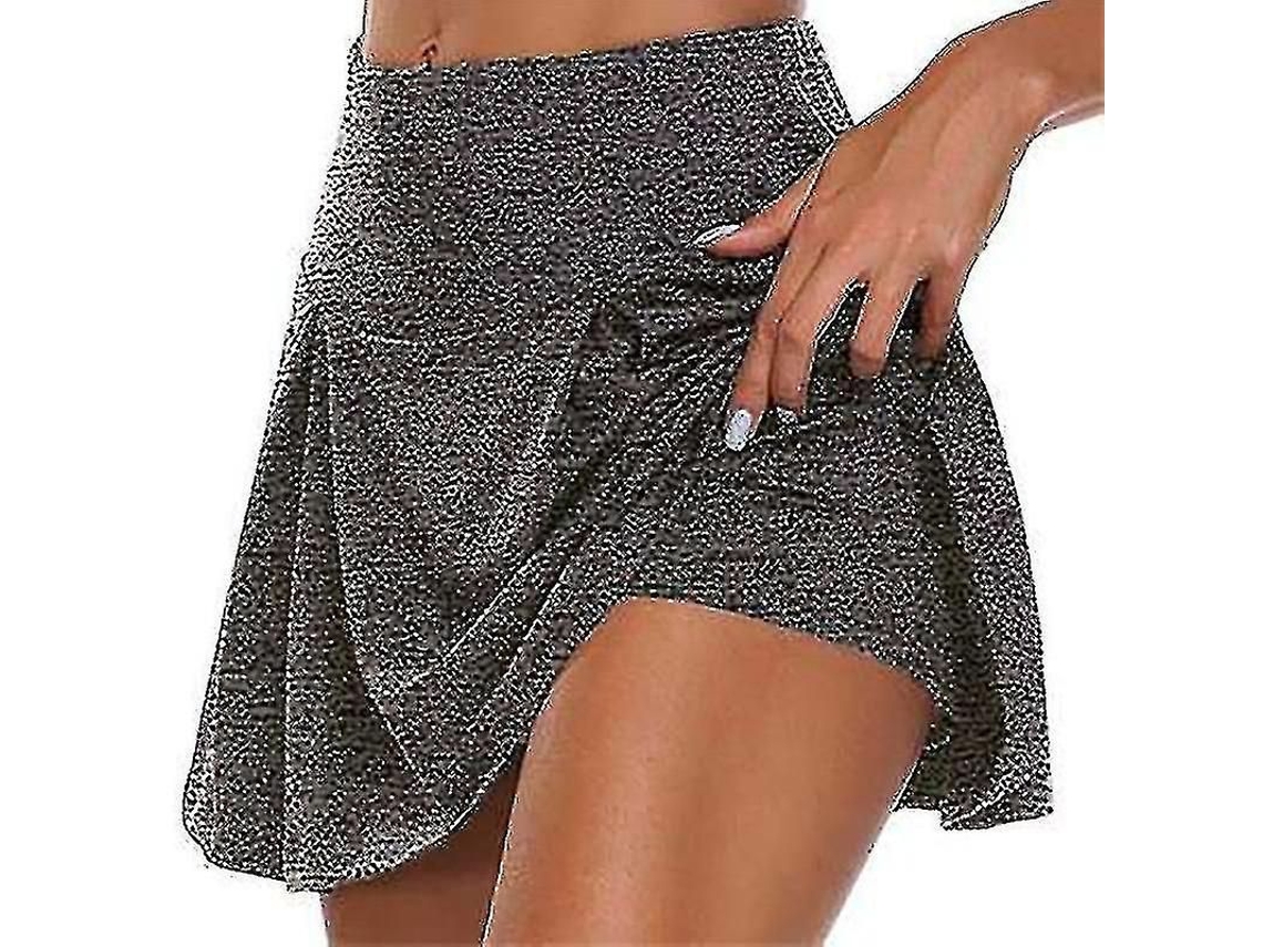 Saia De Atividade Feminina 100% Nova Em Poliéster - Material De Alta Qualidade Cinza