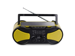 Rádio com manivela solar de 4000mAh com lanterna multifuncional BESTVITE (amarela)