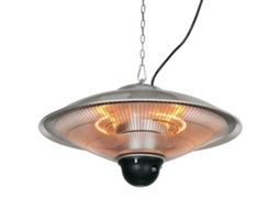 Aquecedor De Teto Exterior 1010/2210w Estufa De Infravermelhos Com Comando Remoto Ø58,5x33 Cm 12,6 M² Prateado
